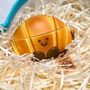 Cute Croissant Earbuds Case Cover